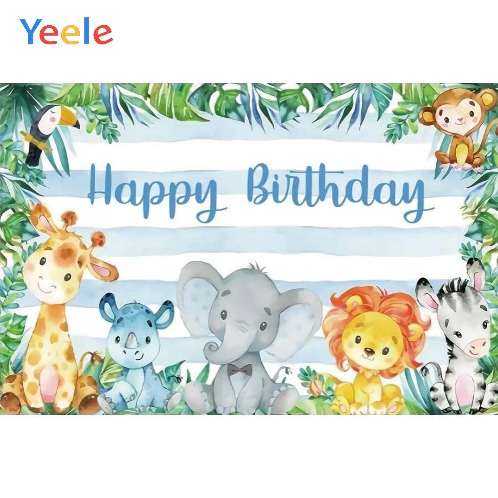 Yeele Baby фон на день рождения животное изображение слона зоопарка джунгли индивидуальные Виниловый фон для фотостудии фотографии фон для фотостудии