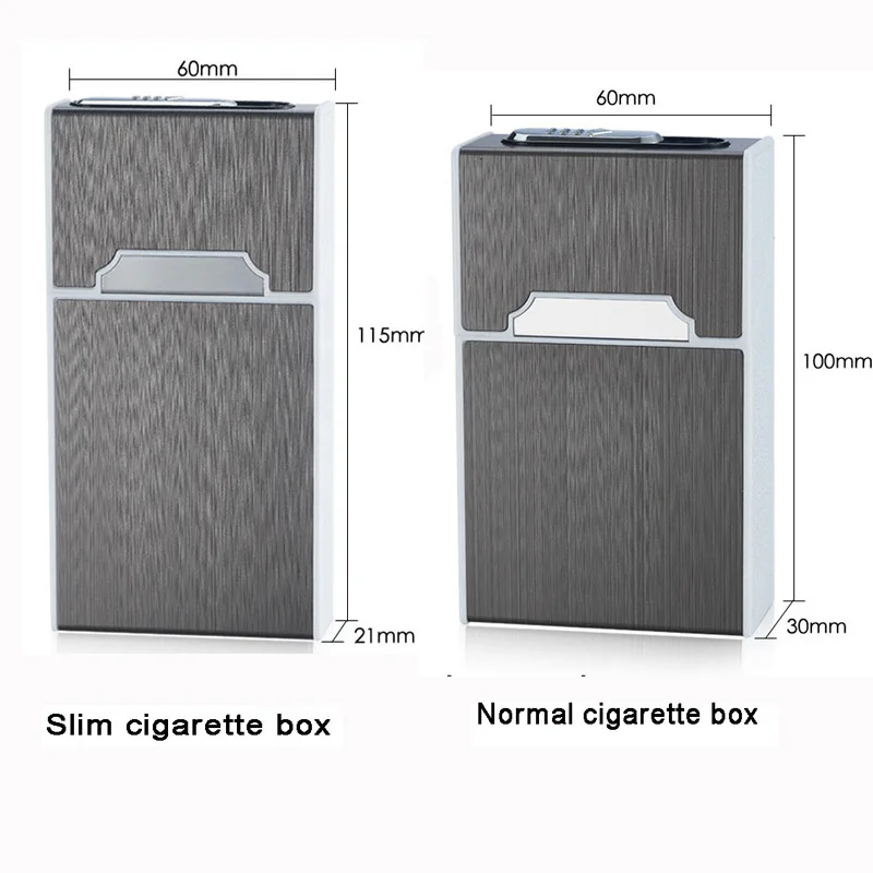2-в-1 сигарета чехол зарядка через usb коробка сигарета сигары ветрозащитная Зажигалка для курения металлических электронных сигарет чехол Для мужчин подарки