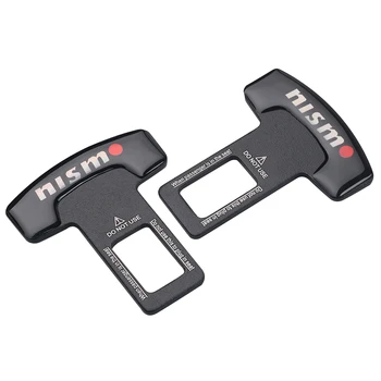 

For Nissan Tiida Teana Skyline Juke X-trail Almera Accessories 2pc nismo Emblem Decal alloy car seat belt clip safety belt plug