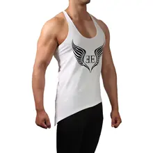 Летние мужские спортивные повседневные баскетбольные упражнения с наклонной кромкой, эластичные рукава из чистого хлопка