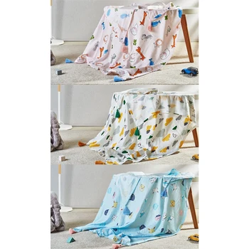 

INSULAR Double Layer Blanket Gauze Summer Bamboo Cotton Baby Swaddle Blankets Newborn Baby Muslin Towel