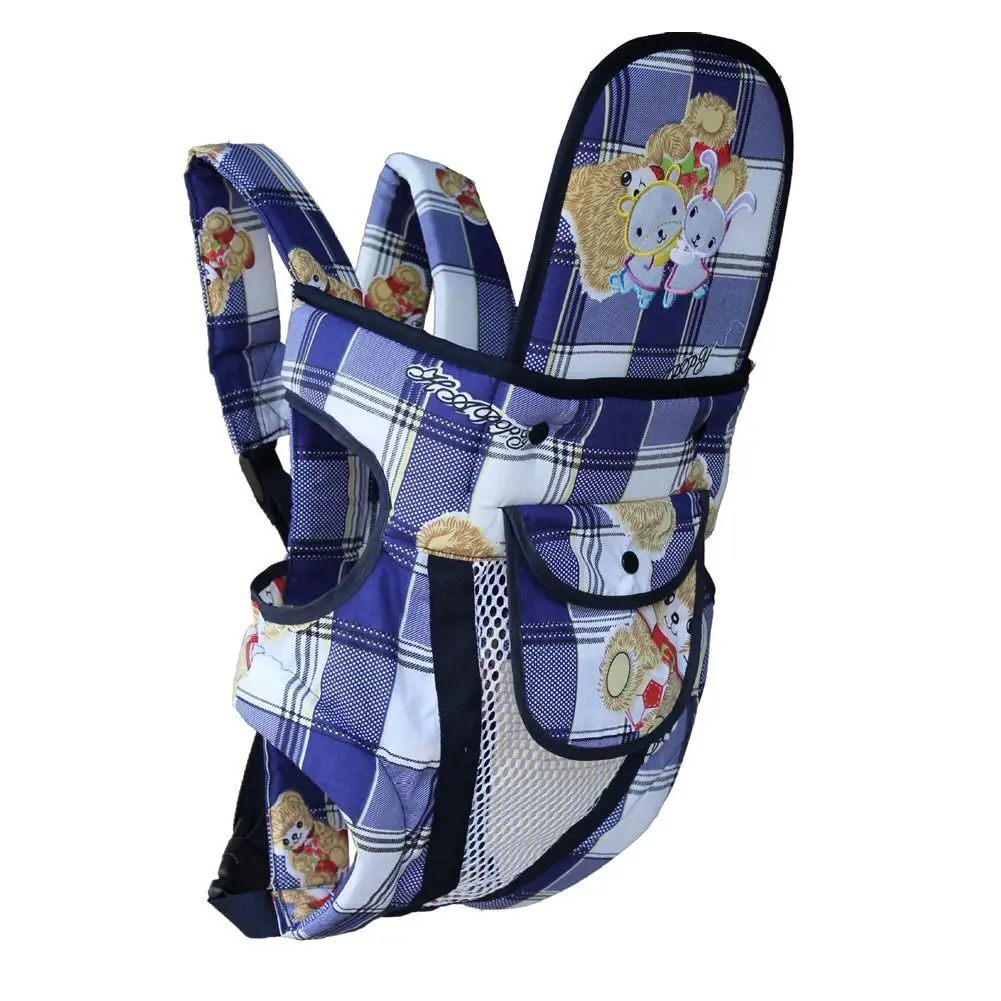 Kuulee Baby Cute Cartoon Multifunctional Double Belt Backpack Baby Carrier for All Seasons receiver double 2-24 months - Цвет: Blue Bear