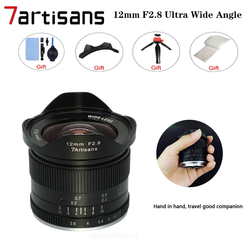 7artisans 12 мм F2.8 ультраширокоугольный объектив MF Prime для Sony E/Fuji XF/Canon EOS-M/макро 4/3 A6500