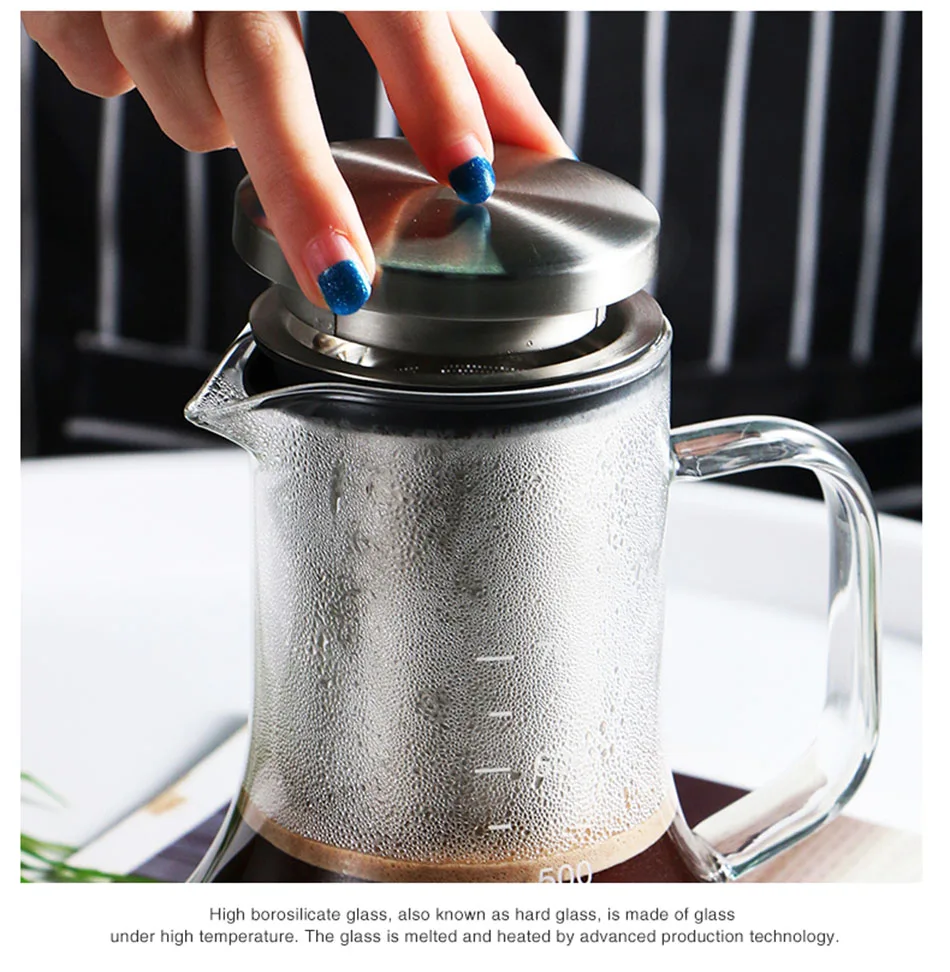 MICCK Портативный мокко холодного пива Cafetera фильтр многоразовые Стекло Чай заварки Кофеварка инструмент кофеварка для приготовления эспрессо на капельная, для воды и льда Кофе фильтр