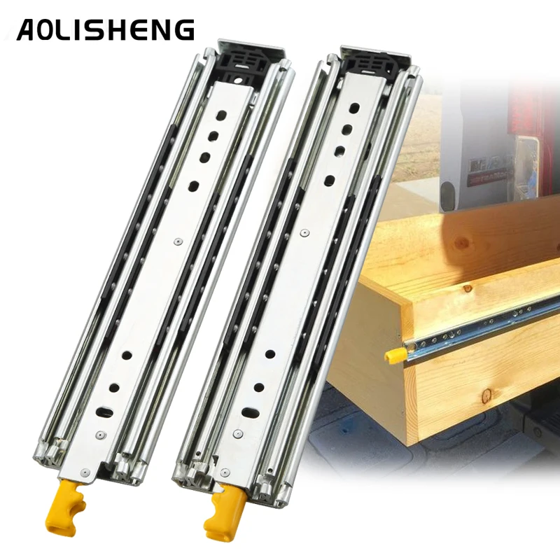 AOLISHENG Heavy Duty Drawer Slide With Lock 12-60 Inch Fully Extended Drawer Slide Furniture Hardware Heavy Duty Rail