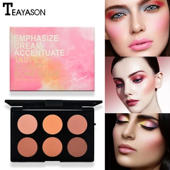 

TEAYASON 6 Color Miss Rose Blush Glow Kit Face Powder Blusher Palette Makeup Contour Palette Maquillage Facial Cosmetics