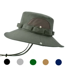 

Fisherman Hat Men and Women Mesh Holes Breathable Outdoor Fishing Mountaineering Sun Hat Casual Summer New Style Panama 2022