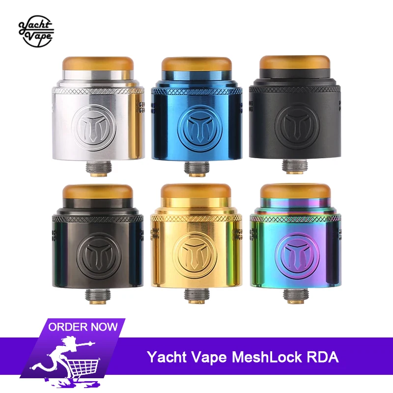 

Original Yacht Vape MeshLock RDA 24mm Atomizer press-to-open terminals Rebuilding Dripping Vaporizer RDA VS Profile Unity RTA