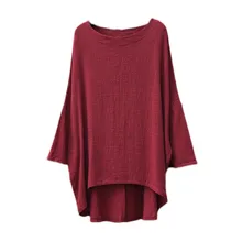 Женская футболка в стиле ретро из хлопка и льна с рукавами «летучая мышь», однотонные повседневные свободные нестандартные топы, летние