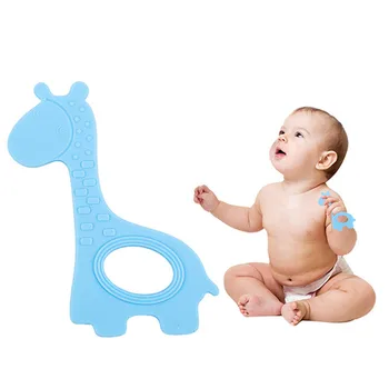 

Baby Infant Toddler Silicone BPA-Free Natural Organic Food Grade Cute Giraffe Appease Teether Toy Teething Pacifier Molar Chew