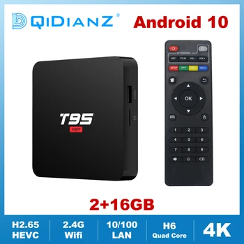 

T95 Super Android 10 Smart TV Box Allwinner H3 Quad Core 2.4GHz Wifi 4K HD Media Player Google Netflix Set Top Box 2G 16G