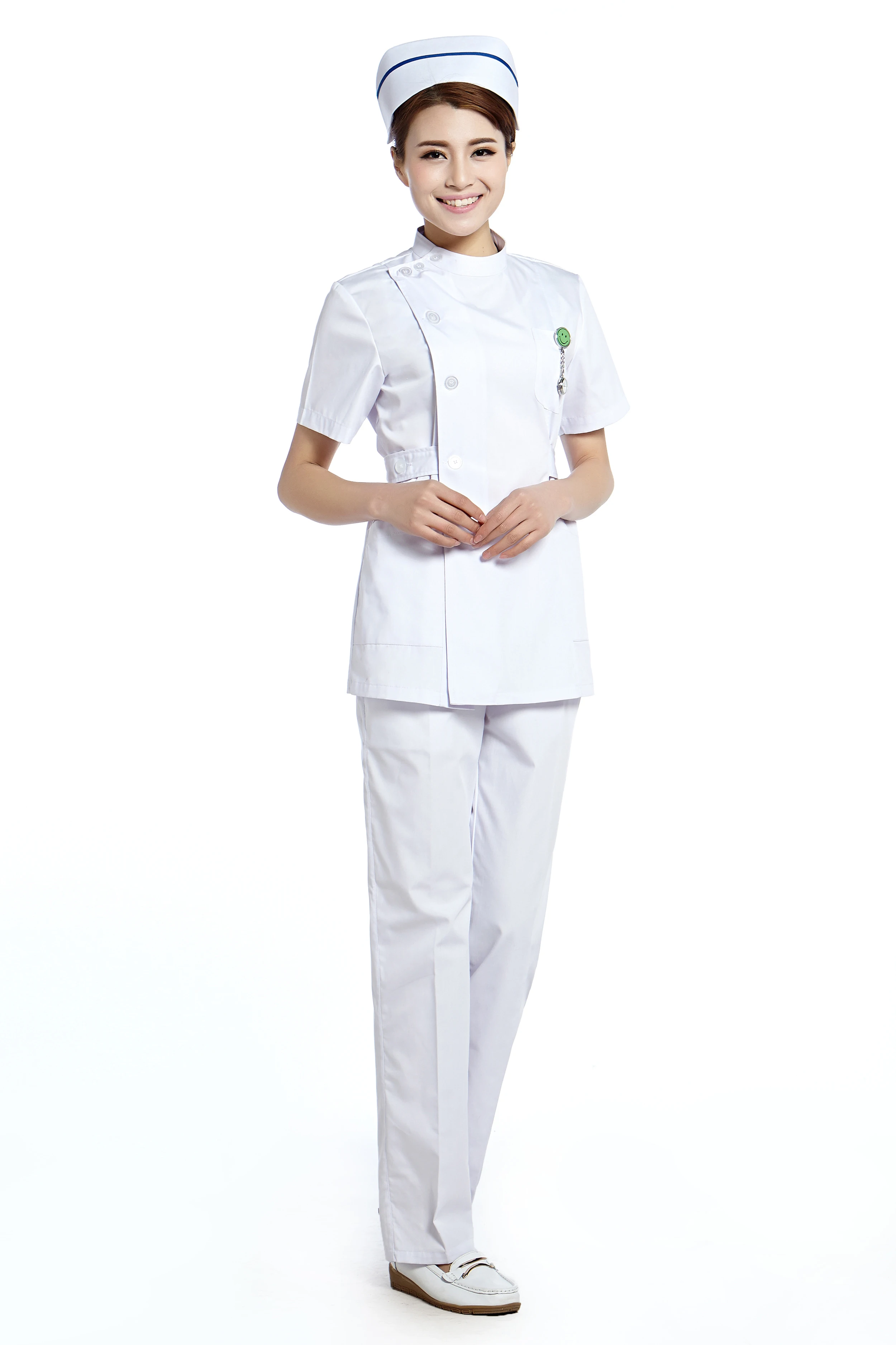 White Nurse Uniform Pants Workwear Set 