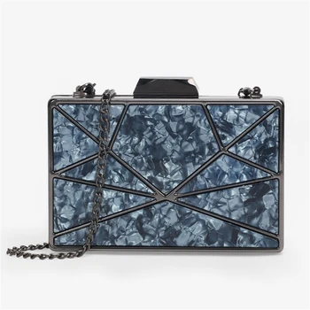 

Fashion Women Laser Handbag Acrylic Geometric Ladies Clutches Crossbody Shoulder Chain Bag Lxurious Mini Evening Bags for Female