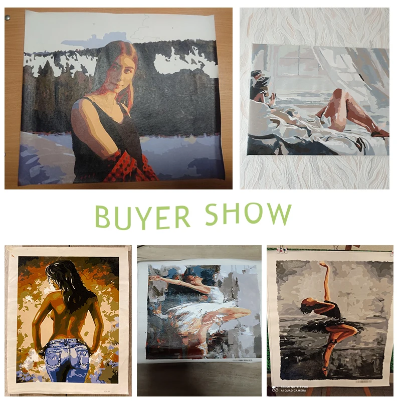 Seaside Girl DIY Canvas Painting by Numbers kids adults Acrylic abstract Oil paint by numbers Picture  For Wall modern Art