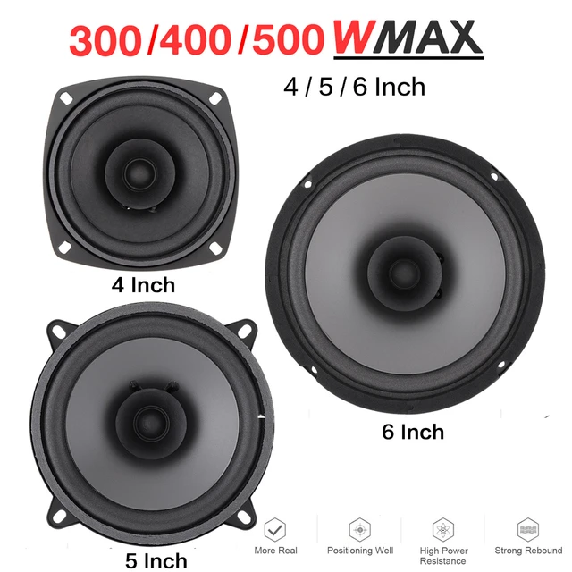 Altavoces Hifi coaxiales para coche, estéreo de música de 2 piezas, 4/5/6  pulgadas, 12V, frecuencia de rango completo, instalación no destructiva,  300W/400W/600W - AliExpress