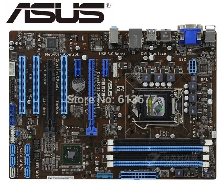 ASUS P8B75-V оригинальная б/у материнская плата DDR3 LGA 1155 ram 32G настольная Материнская плата ПК