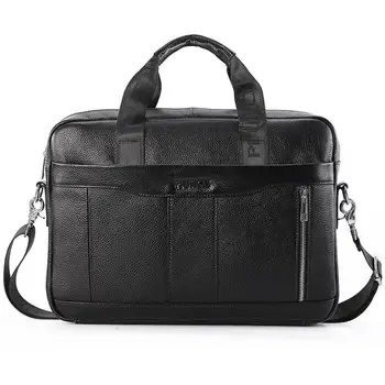 

Genuine Leather Men Briefcase Laptop Shoulder Crossbody Bag Office Handbag