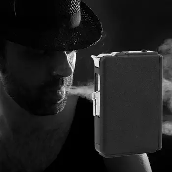 

Creative Cigarette Box Windproof Cigarette Case 10 Loaded Cigarette Case Flame Fire Without Gas Durable Metal Cigarette Lighter
