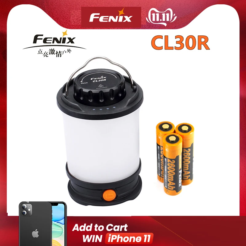 Tanie Fenix CL30R Camping light Max 650 lumenów latarnia na usb z akumulatorem z 3 szt. 2600mAh 18650 litowo jonowa