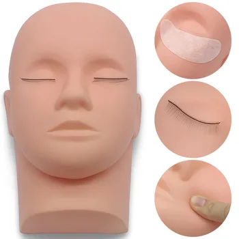 

Kimcci 1pc Silicon Massage Training Eyelashes Grafted Mannequin Head Makeup Practice Fake Mannequin Head Model Lashes Extension
