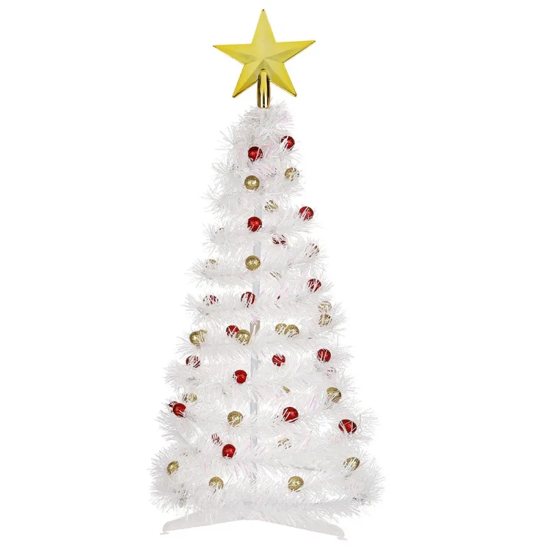 

DIY Christmas Tree Foldable Christmas Tree Gifts White Xmas Trees With Ball Star Christmas Decoration New Year's