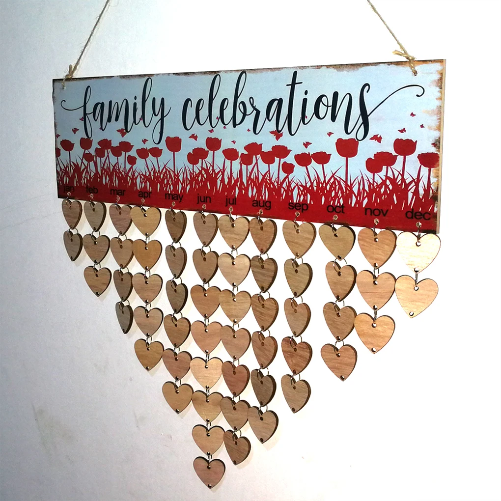 Красочные семейные торжества Висячие DIY деревянный календарь Kalendar доска напоминаний доска домашний декор кулон бирка