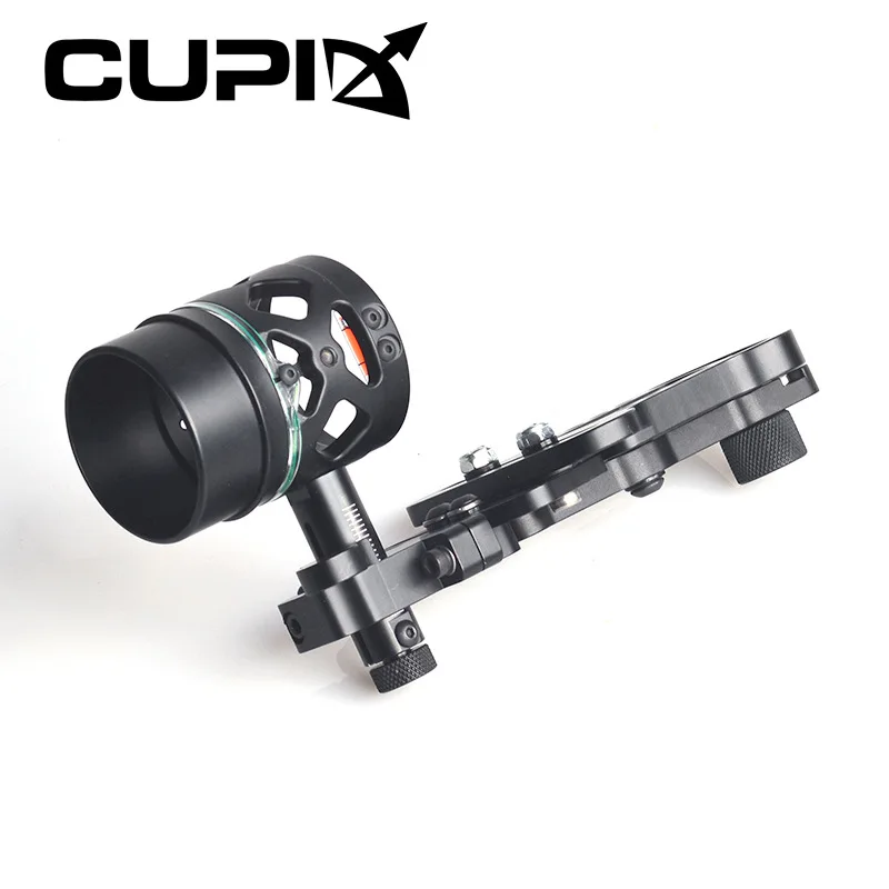 

1pc Single pin sight Aluminum alloy Black Adjustable Left & right hand Height