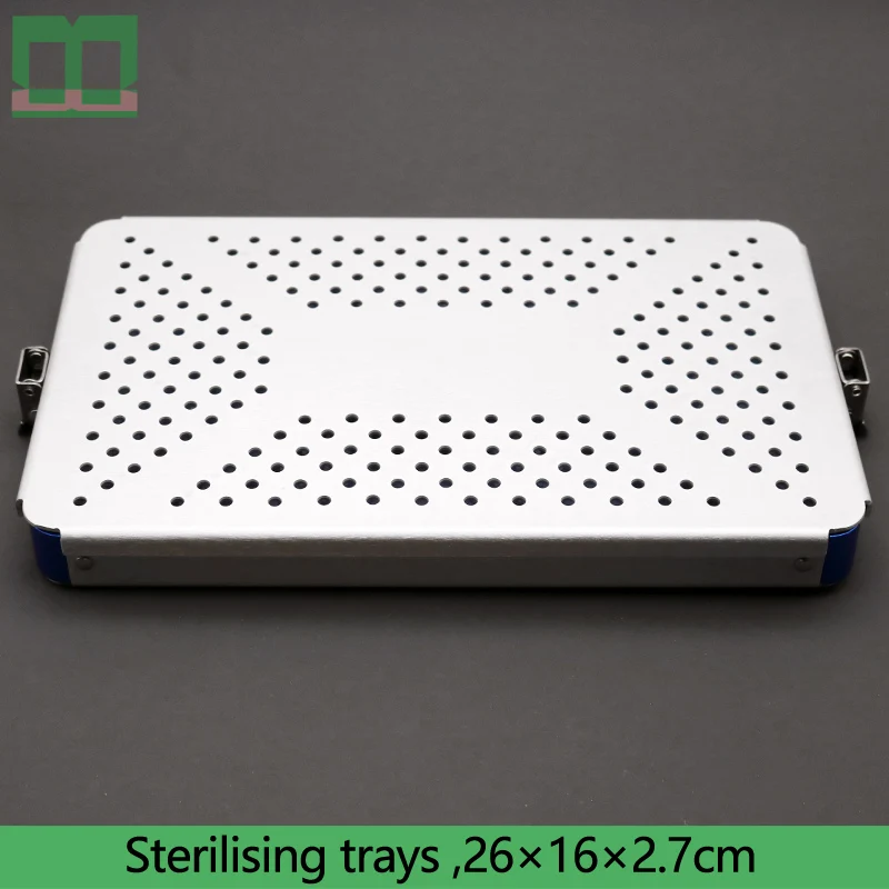 

Sterilising trays aluminium alloy 26*16*2.7cm surgical operating instrument single-deck medical sterilization box