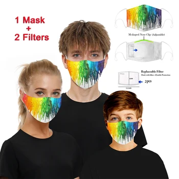 

2020 Multicolor Reusable PM2.5 Anti dust Anti-fog Mouth Mask Activated carbon Filter Mouth muffle bacteria proof Anti Pollution