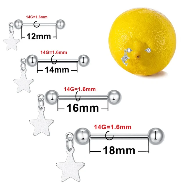 Piercing Labbra In Titanio Con Zirconia Cubica Trasparente - 16 Gauge, Per Labbro, Trago, Cartilagine, Interno Filettato - Foto 6