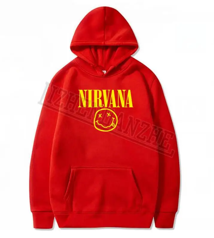 Nirvana, модные брендовые мужские толстовки,, весна, осень, мужские повседневные женские толстовки, свитшоты, мужские толстовки, топы - Цвет: Красный