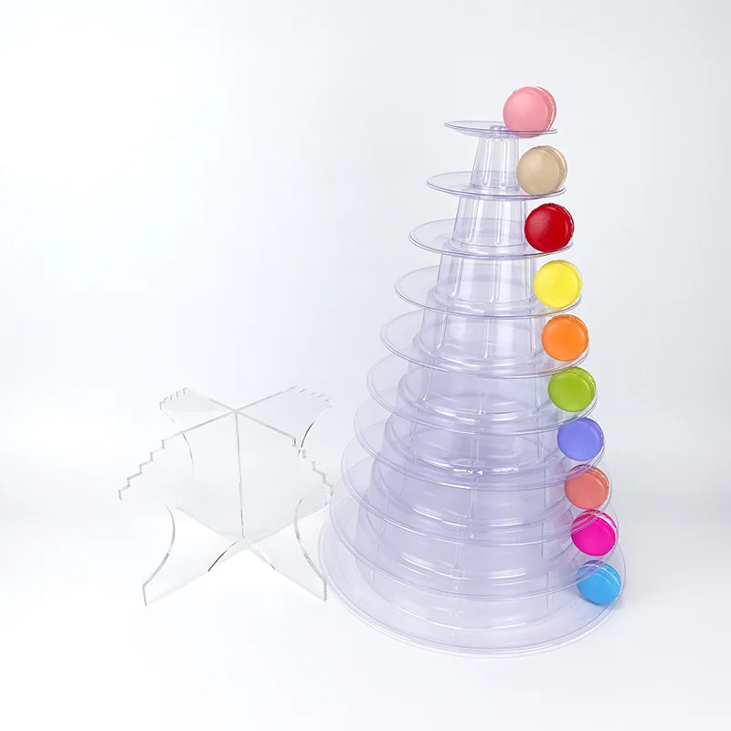 1 set 10 tiers Clear Acrylic Macaron Stand cake pop Stand Macaron Tower Display stand tree