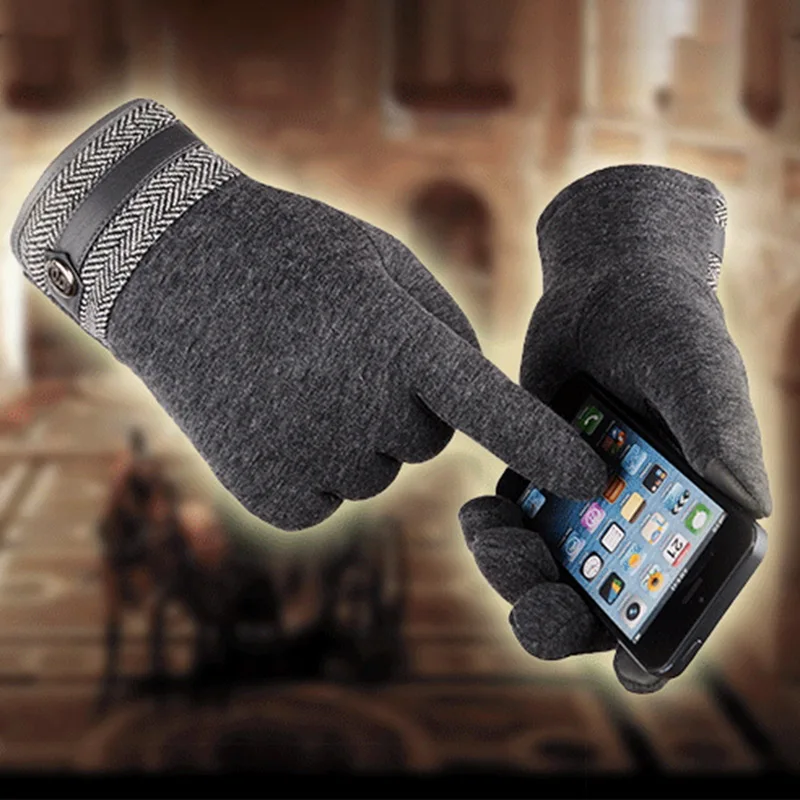 Puimentiua Unisex Gloves Colorful Mobile Phone Touched Gloves Warm Men Women Winter Mittens Black Warm Smartphone Driving Glove