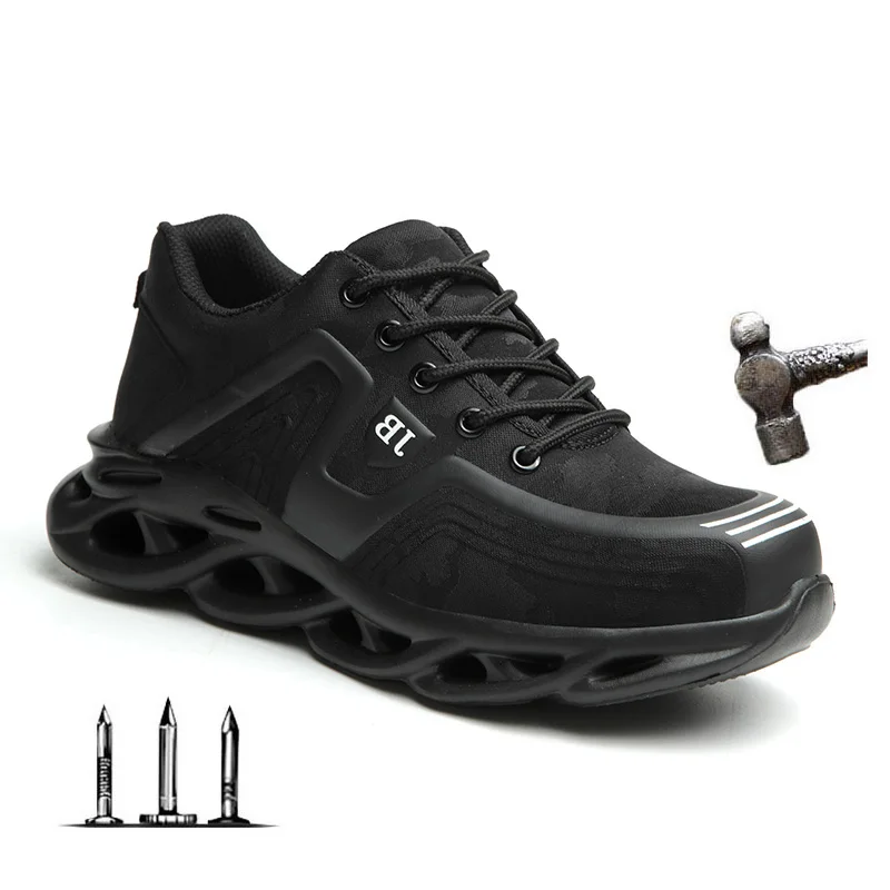 Drop shipping Steel Toe Work Shoes Fashion for Men Women Sneaker Ultralight Mesh Industial Safety shoes Plus size 35-48