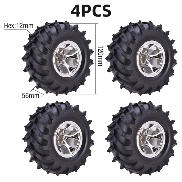 4pcs/Set Tires and Wheel Rims 12mm Hex Hub Foam Inserts For 1:10 RC Off Road Car