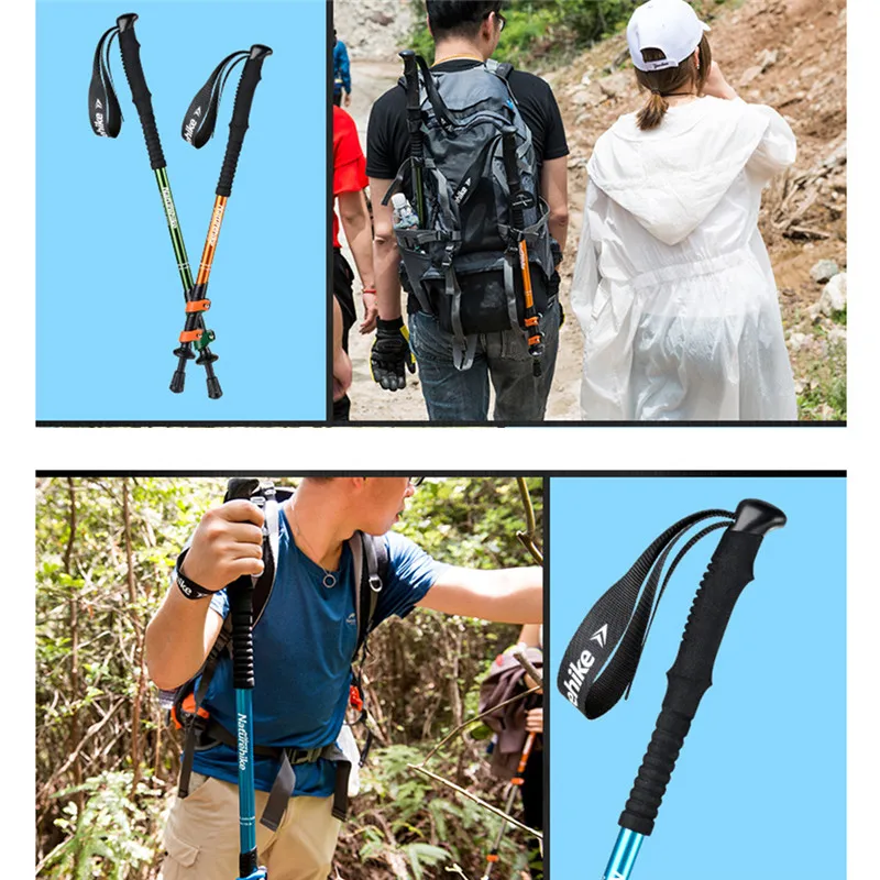 Naturehike для взрослых и детей альпенштоки сверхлегкие треккинговые складные палки для походов Телескопический для кемпинга Семейные альпенштоки