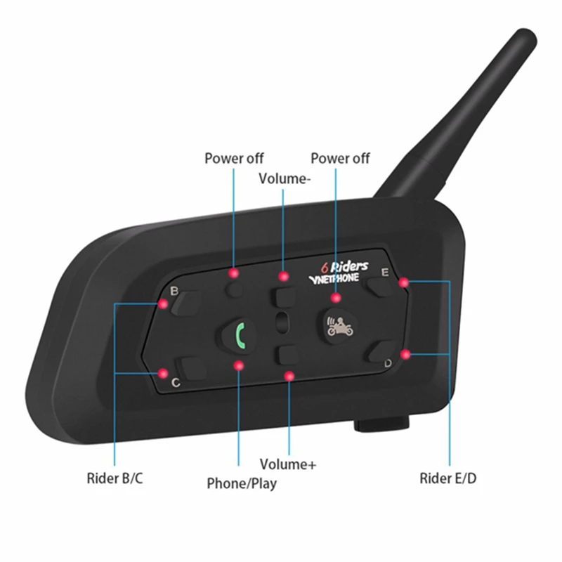 VNETPHONE 2 шт мотоциклетная Bluetooth гарнитура шлем рация 1200 м Mp3
