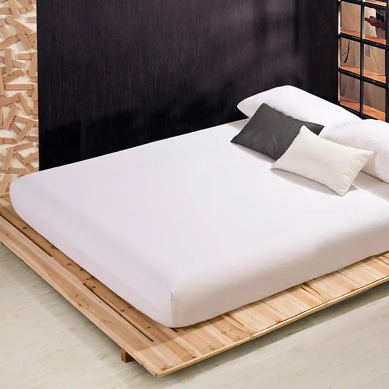 

Fitted Sheet Mattress Cover Solid Color Sanding Bedding Linens Bed Sheets With Elastic Band Double Queen Size Bedsheet 160X200CM