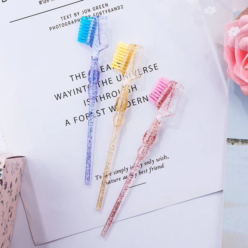 

Eyelash Extension Disposable Eyebrow brush Crystal Hoist Handle Eyebrow Comb2Pc Transparent Handle Eye Brow Brush Makeup Brushes