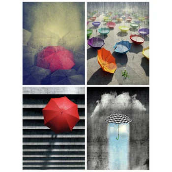 

DIY Painting By Numbers Umbrella Rain Kit Oil Picture By Numbers Scenery Modern Wall Art Painting on Canvas Home Decoration Gift