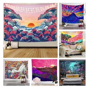 

95*73cm 150*130cm 200*150cm Fashion Modern Psychedlic Mandala Tapestry Hippie Room Wall Hanging Decor Blanket Art Home Decor