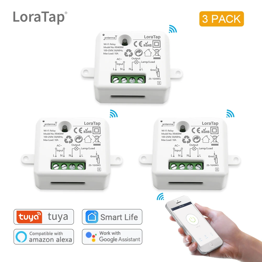 LoraTap Mini DIY Module Wifi Light Switch Wireless APP Remote Control Switch 220V Smart Home Electrical Switches illuminated light switch Wall Switches