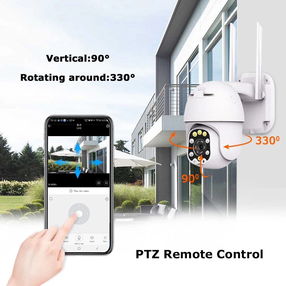 1080P PTZ IP камера Wi-Fi уличная купольная беспроводная Wifi камера безопасности Pan Tilt 4X цифровой зум 2MP сеть видеонаблюдения