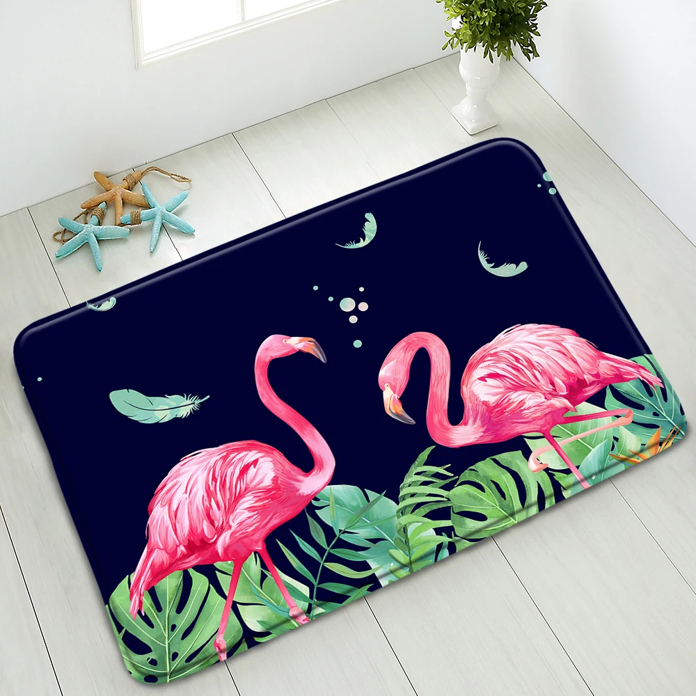 Flamingo Animals Non Slip Bath Mat Indoor Home Carpet Bedroom Kitchen