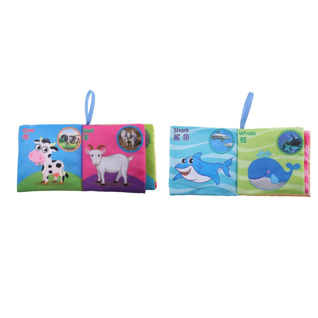 

2 Sets Preschool Educational Developmental 8 Pages Cloth Cognize Book