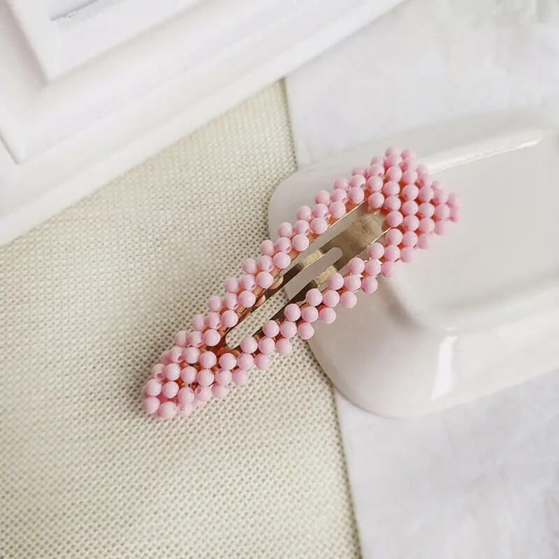2 Pink Pin Crystal Slide Accessories Candy Clip Snap Barrette Hairpin Hair Women's - Цвет: 2 Pink