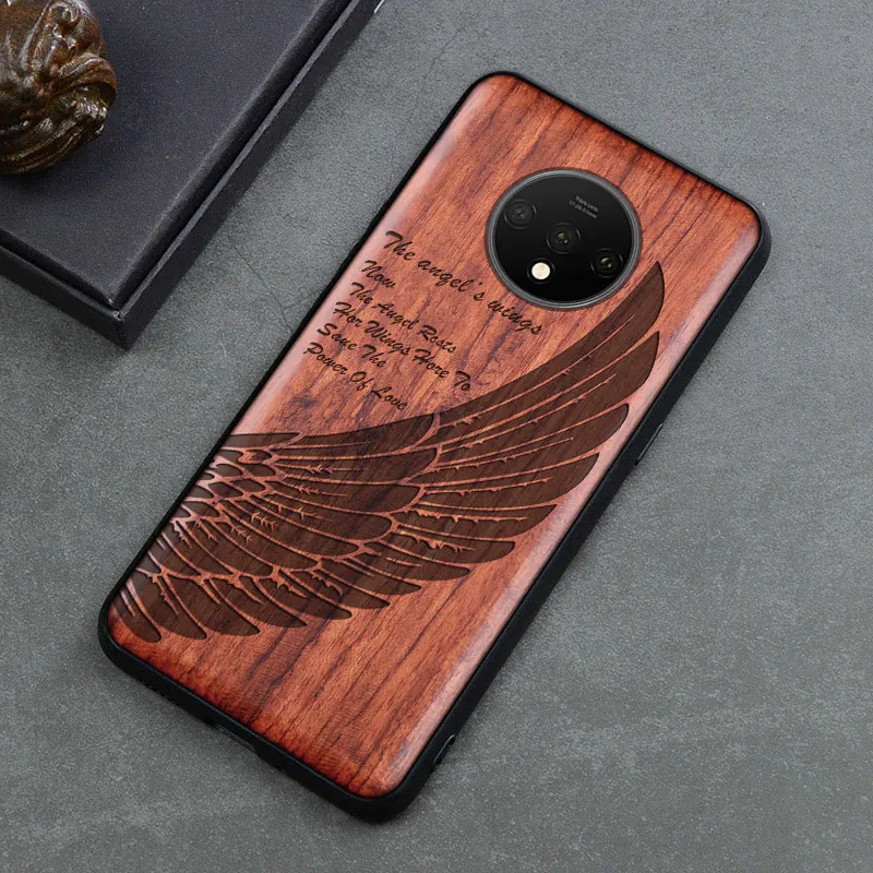 7 Резной деревянный ящик для OnePlus 7T One Plus 7T противоударный чехол TPU бампер чехол для OnePlus 7t Pro Чехол деревянная оболочка OnePlus 1+ 7t - Цвет: 7