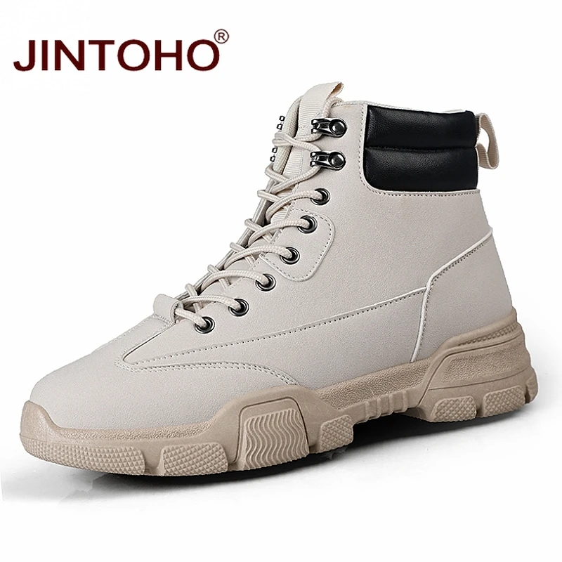 JINTOHO/недорогие мужские зимние ботинки; модная мужская зимняя кожаная обувь; Брендовые мужские кожаные ботинки; повседневные зимние ботинки; зимние мужские ботинки