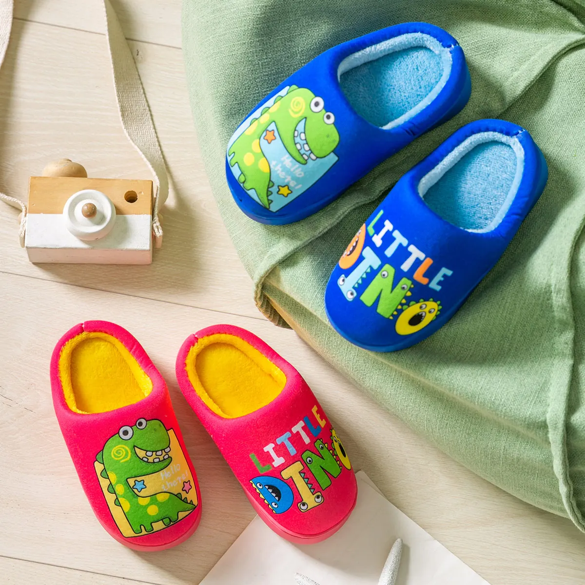 extra wide children's shoes Winter Fuzzy Slippers Cartoon Dinosaur Warm Thick Furry Slippers Boys Girls Children Home Indoor Shoes Non-Slip Kids Miaoyoutong children's shoes for sale