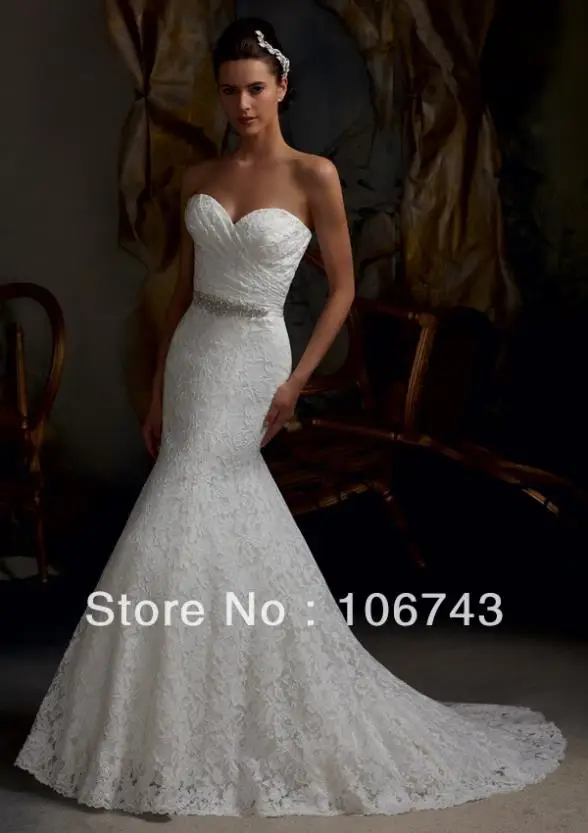 

2016 Sale Wrap free Shipping New Style Best Seller Sexy Bride Custom Size Lace beading Mermaid Bridal sweetheart Wedding Dresses